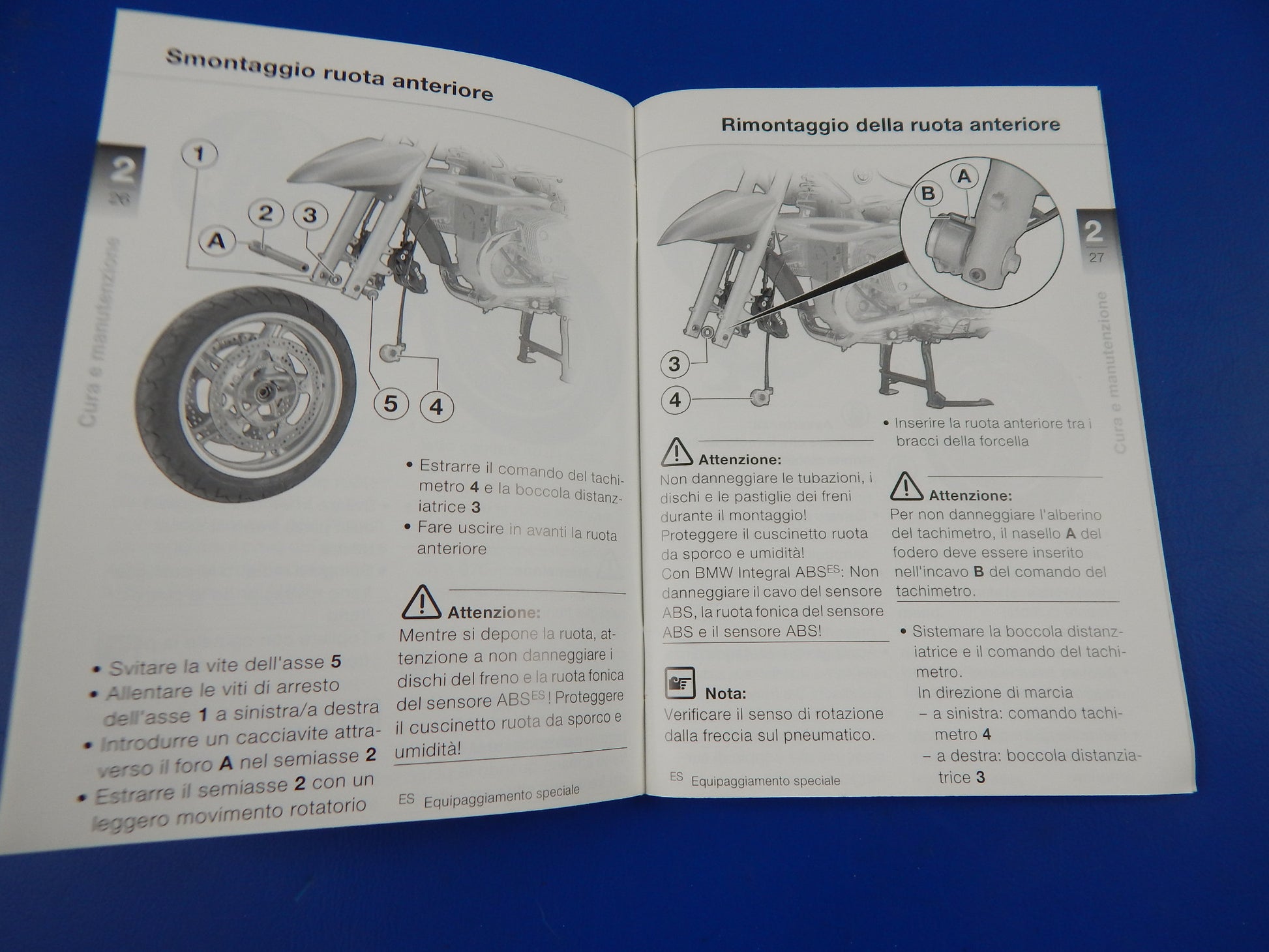 2002 BMW R-850-R R-1150-R OWNER MAINTENANCE MANUAL BOOK LOG ITALIAN VINTAGE - MotoRaider