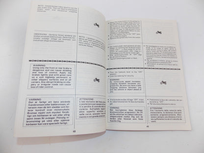 10/1985 OWNER MANUAL CATALOG SUZUKI DR600S ENGLISH ITALIAN FRENCH 9901-14A21-011 - MotoRaider