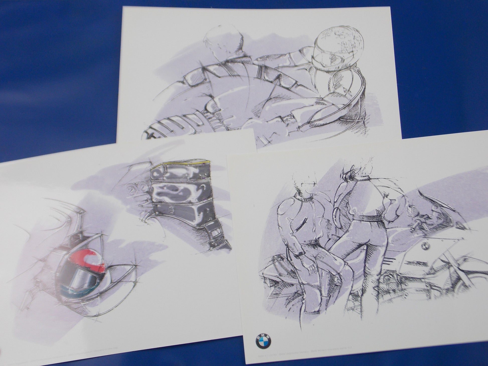 ORIGINAL BMW 1993 R1100RS DEALER SALES BROCHURE TECHNICAL ART GERMAN ENGLISH - MotoRaider