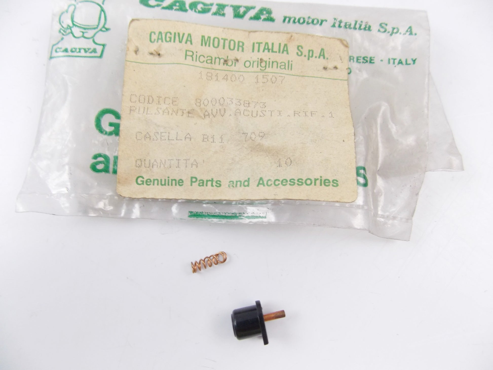 NOS OEM CAGIVA 1981 SST 125 HORN BUTTON SET 800033873 - MotoRaider