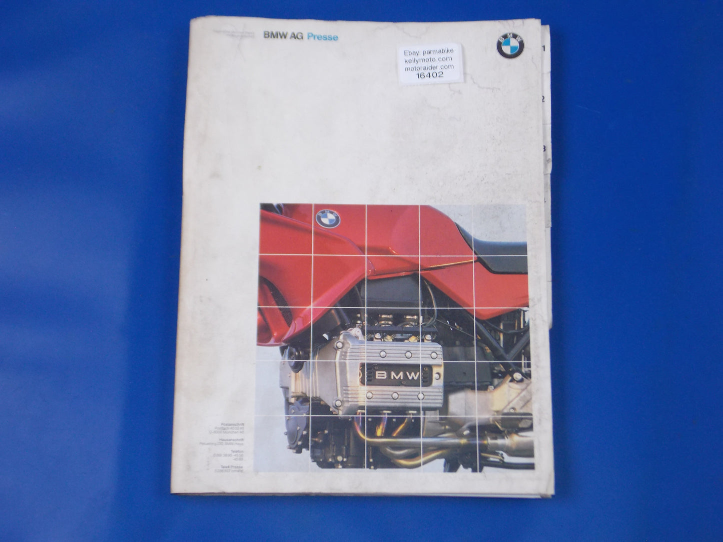 BMW 1986 K75 K100 R65 R80 DEALER SALES PERSON TECHNICAL INFORMATION BOOK ITALIAN - MotoRaider