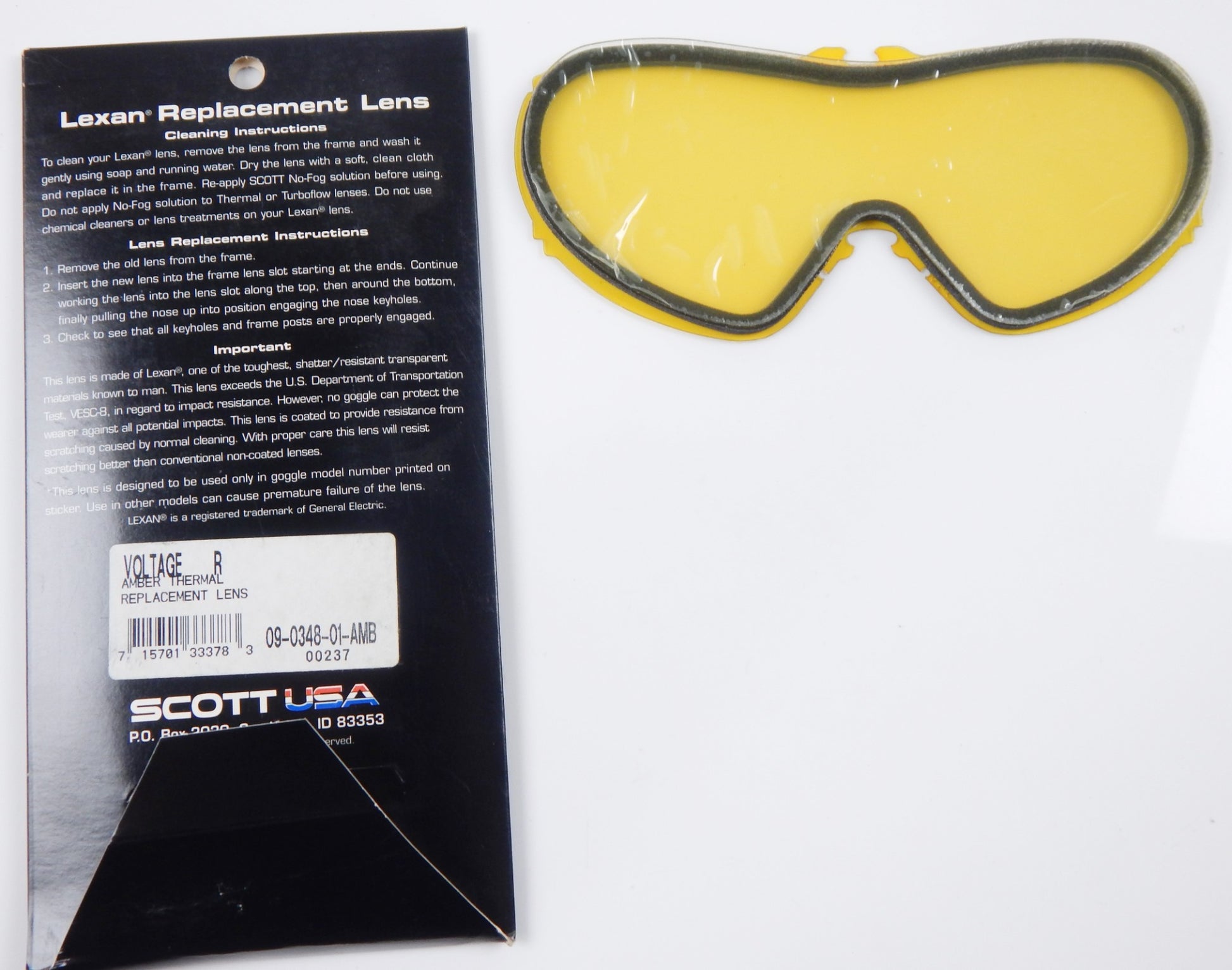 SCOTT USA VOLTAGE REPLACEMENT AMBER THERMAL GOGGLES LENS VISOR 09-0348-01 AMBER - MotoRaider