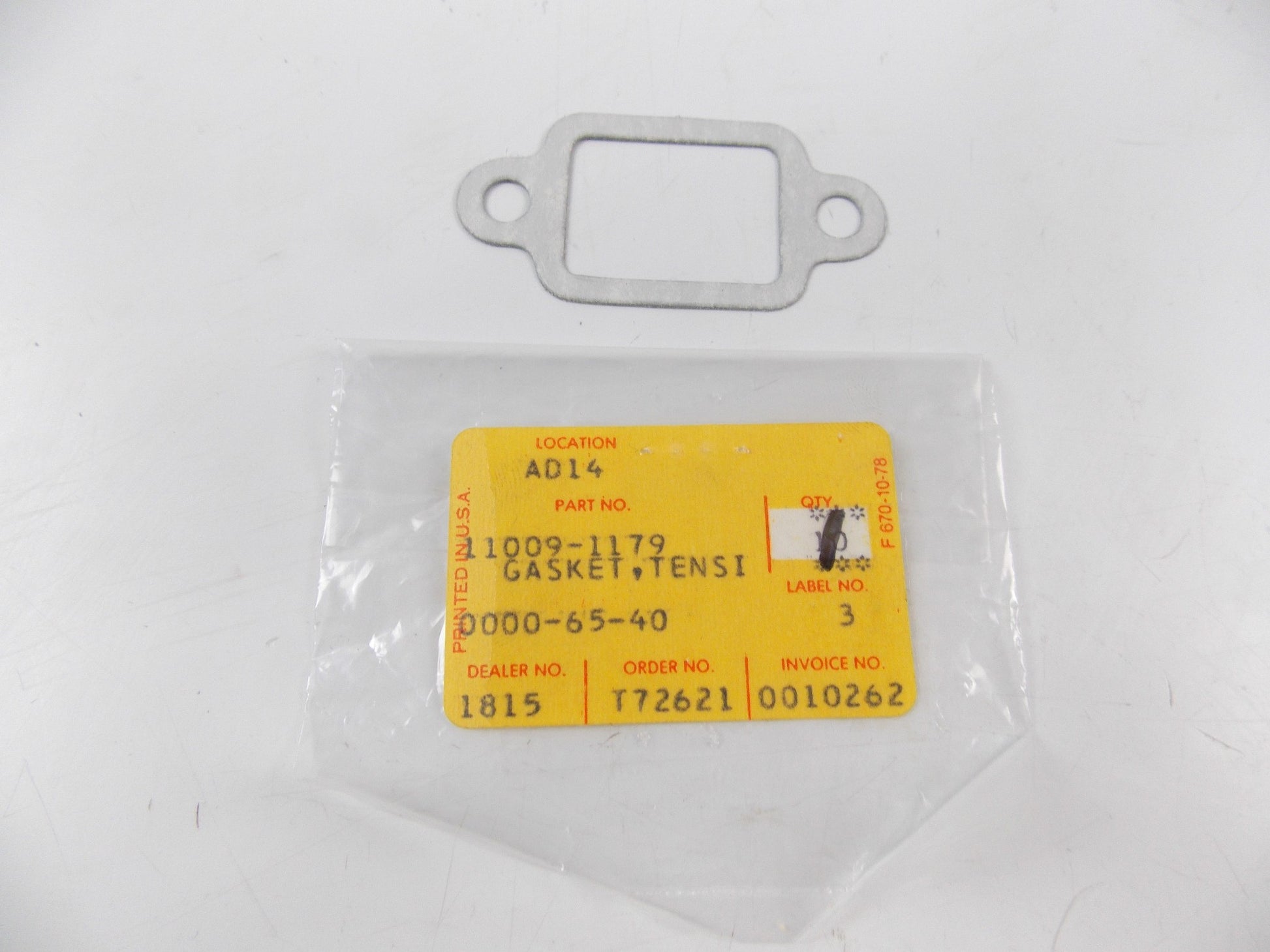 NOS OEM KAWASAKI 1973-1985 ZI/KZ900/KZ1000 GASKET SEAL CAM TENSIONER 11009-1179 - MotoRaider