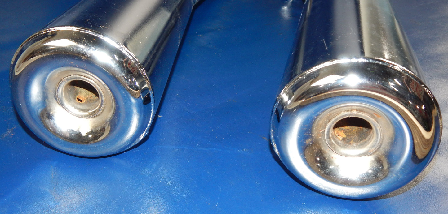 MARVING CHROME RIGHT/LEFT EXHAUST MUFFLER PIPE SILENCER YAMAHA 80's XJ900 Y2011C - MotoRaider