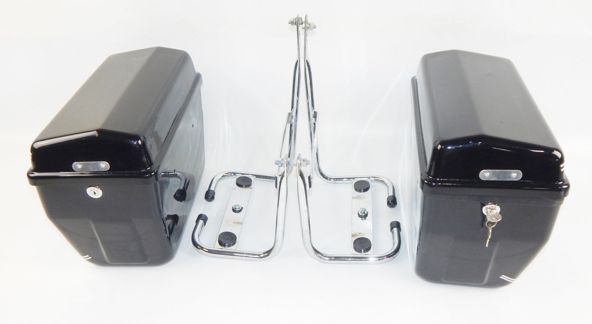 VIGANO COMFORT MOTORCYCLE LUGGAGE CASE SET BLACK VINTAGE GUZZI DUCATI GILERA BMW - MotoRaider