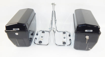 VIGANO COMFORT MOTORCYCLE LUGGAGE CASE SET BLACK VINTAGE GUZZI DUCATI GILERA BMW - MotoRaider