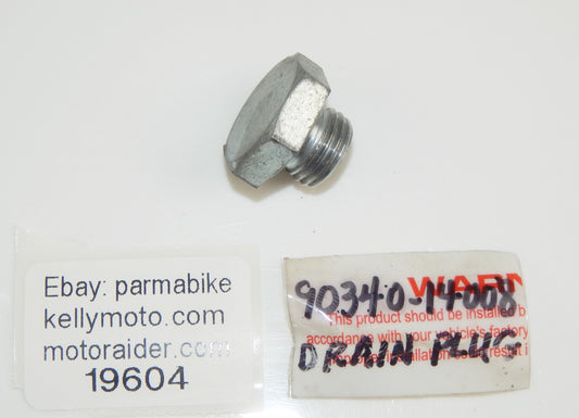 OEM YAMAHA OIL DRAIN BOLT PLUG L=8mm THREAD D=13.80mm 90340-14008 KODIAK GRIZZLY - MotoRaider