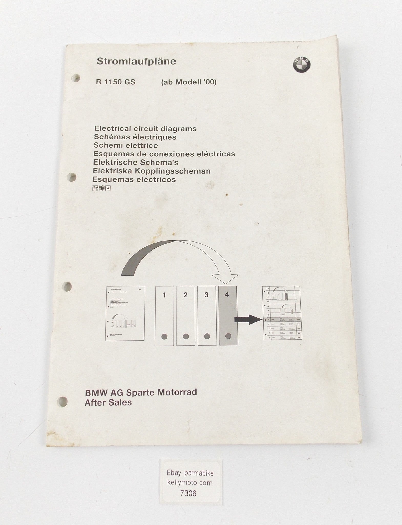 BMW 2000 R 1150GS ELECTRICAL CIRCUIT DIAGRAMS SCHEMATIC MANUAL BOOK 01997653814 - MotoRaider