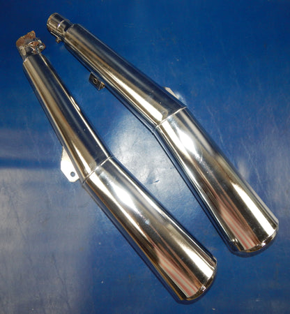 MARVING CHROME RIGHT/LEFT EXHAUST MUFFLER PIPE SILENCER YAMAHA 80's XJ900 Y2011C - MotoRaider