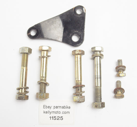 1986 CAGIVA 125 ELEFANTRE ENGINE MOTOR MOUNT BOLTS PLATE BRACKET - MotoRaider