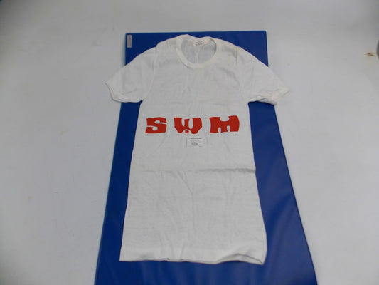 1980's SWM T-SHIRT WHITE SIZE S SHORT SLEEVE VINTAGE ITALIAN MOTOCROSS - MotoRaider