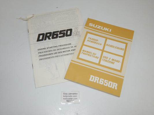 1990 SUZUKI DR650-R USER OWNER MANUAL BOOK 99011-14A26-022 MULTI LANGUAGE - MotoRaider