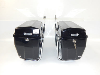 VIGANO COMFORT MOTORCYCLE LUGGAGE CASE SET BLACK VINTAGE GUZZI DUCATI GILERA BMW - MotoRaider
