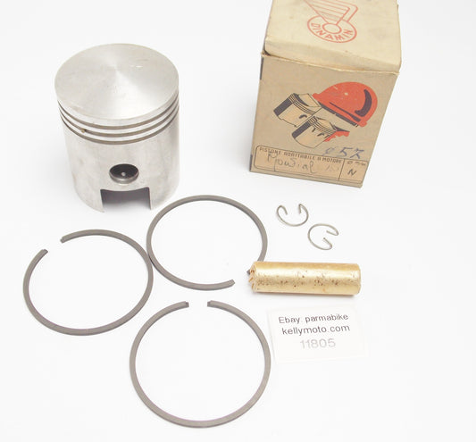 NOS DINAMIN PISTON + PIN + RINGS + CLIPS SET CPL D 57 mm F.B. MONDIAL 160 cc - MotoRaider