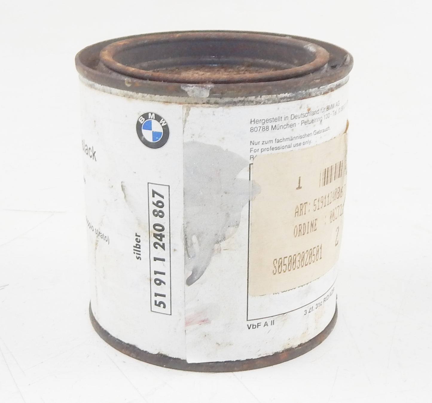 OEM BMW PAINT CAN 250ml BASECOAT METALLIC SILVER (SILBER) 51911240867 - MotoRaider