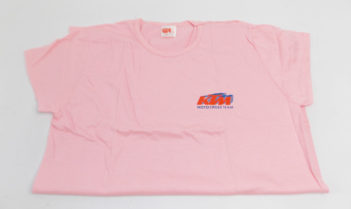 1980's KTM  MOTO CROSS TEAM T-SHIRT PINK COLOR SIZE L WOMEN PENTON - MotoRaider