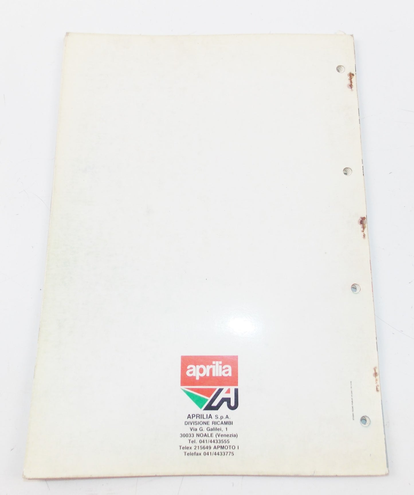 1989 APRILIA TUAREG RALLY 125 SPARE PARTS CATALOG MANUAL BOOK 100 - MotoRaider