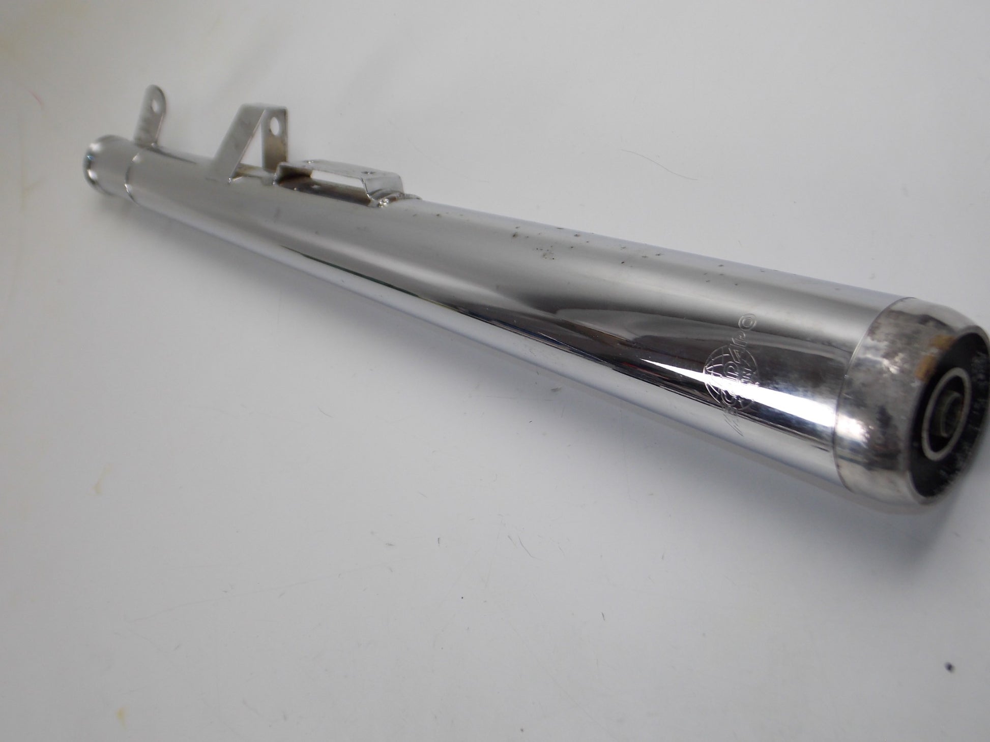 1980's MECADAPO CHROME EXHAUST MUFFLER PIPE SPORT L=720mm THRED D=48mm - MotoRaider