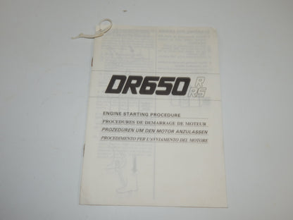 1990 SUZUKI DR650-R USER OWNER MANUAL BOOK 99011-14A26-022 MULTI LANGUAGE - MotoRaider