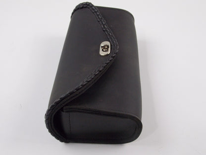 MOTORCYCLES BLACK LEATHER TOOLS BAG POUCH WIDTH 3" HEIGHT 5" LENGTH 10" HARLEY - MotoRaider