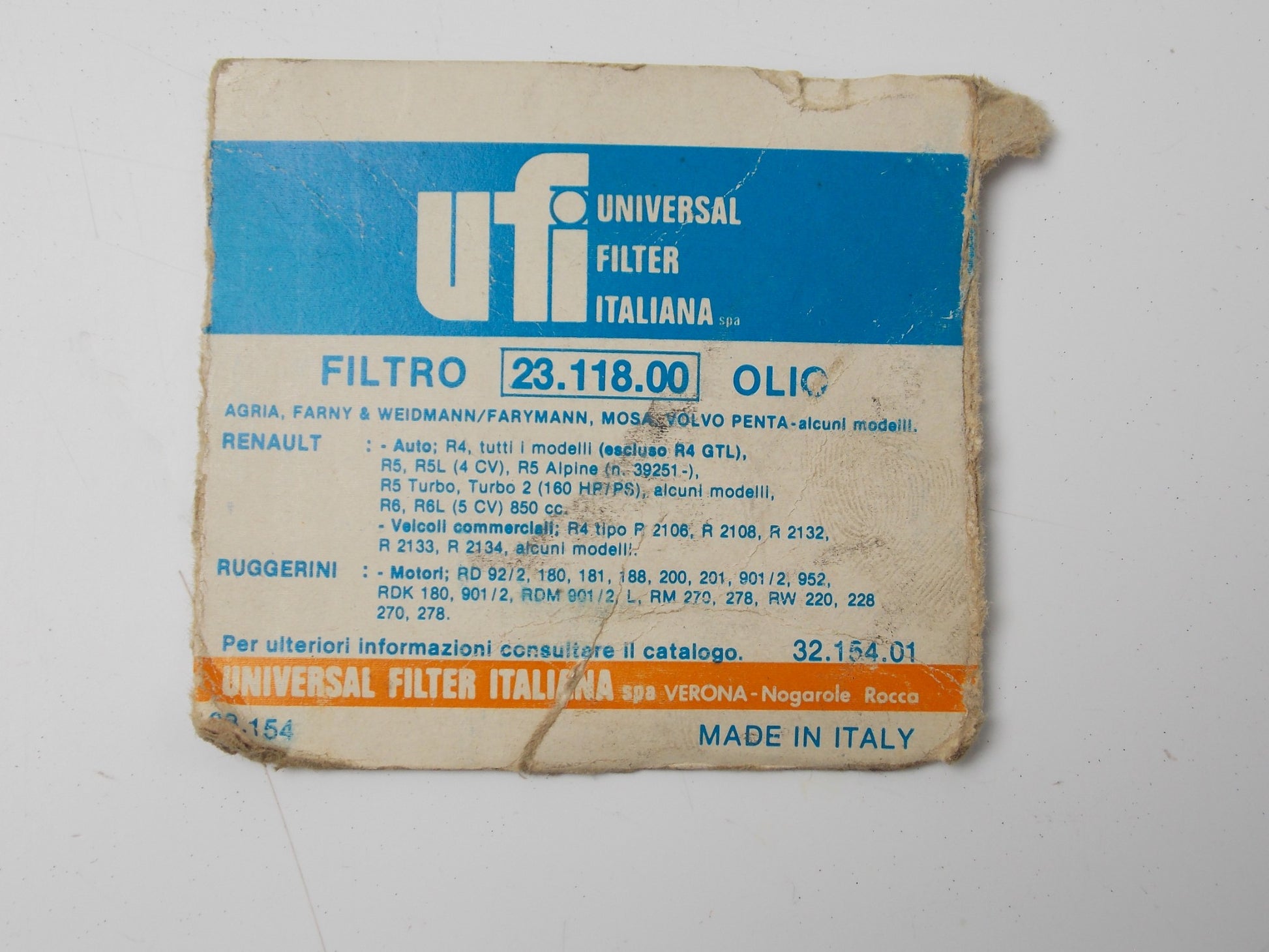 NOS UFI DUCATI 900 MHR S2 | RENAULT R4 OIL FILTER 23.118.00 - MotoRaider