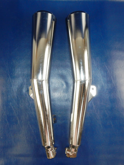 MARVING CHROME RIGHT/LEFT EXHAUST MUFFLER PIPE SILENCER YAMAHA 80's XJ900 Y2011C - MotoRaider