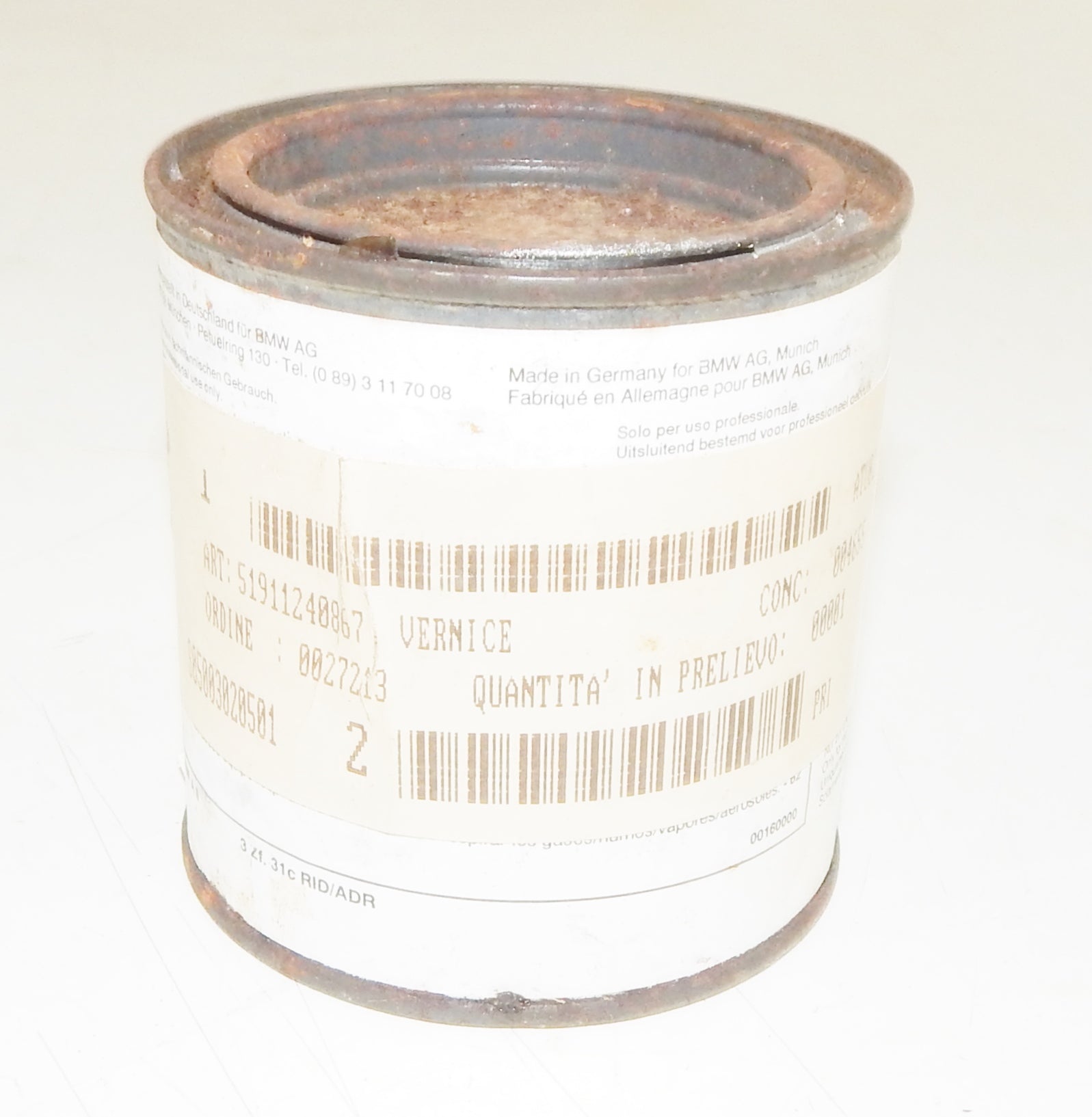 OEM BMW PAINT CAN 250ml BASECOAT METALLIC SILVER (SILBER) 51911240867 - MotoRaider