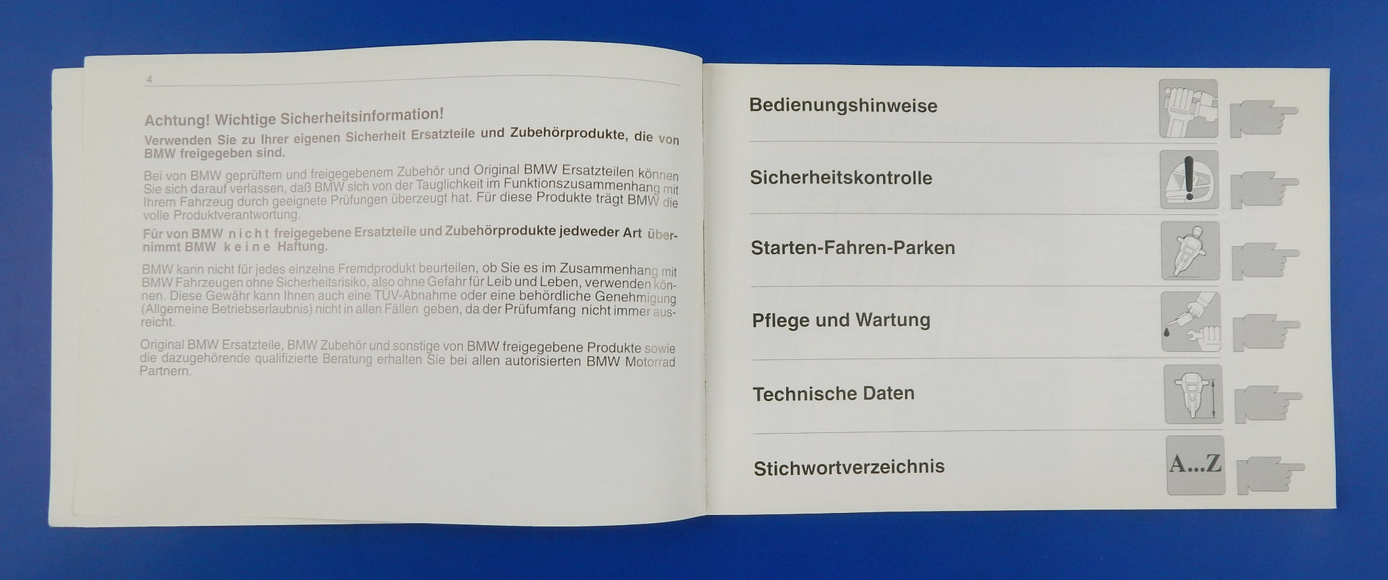 OEM BMW 1989 K1100LT 1992 K1100RS USER MAINTENANCE OWNER MANUAL BOOK 01409799390 - MotoRaider
