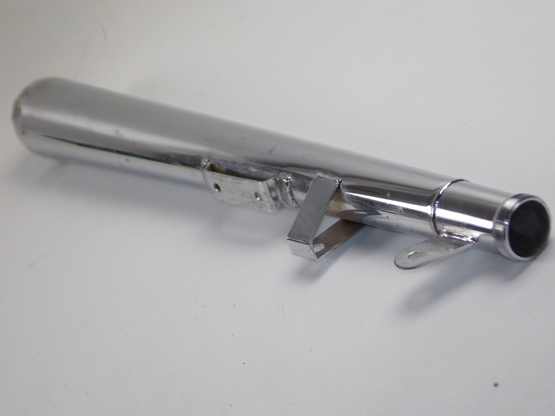 1980's MECADAPO CHROME EXHAUST MUFFLER PIPE SPORT L=720mm THRED D=48mm - MotoRaider