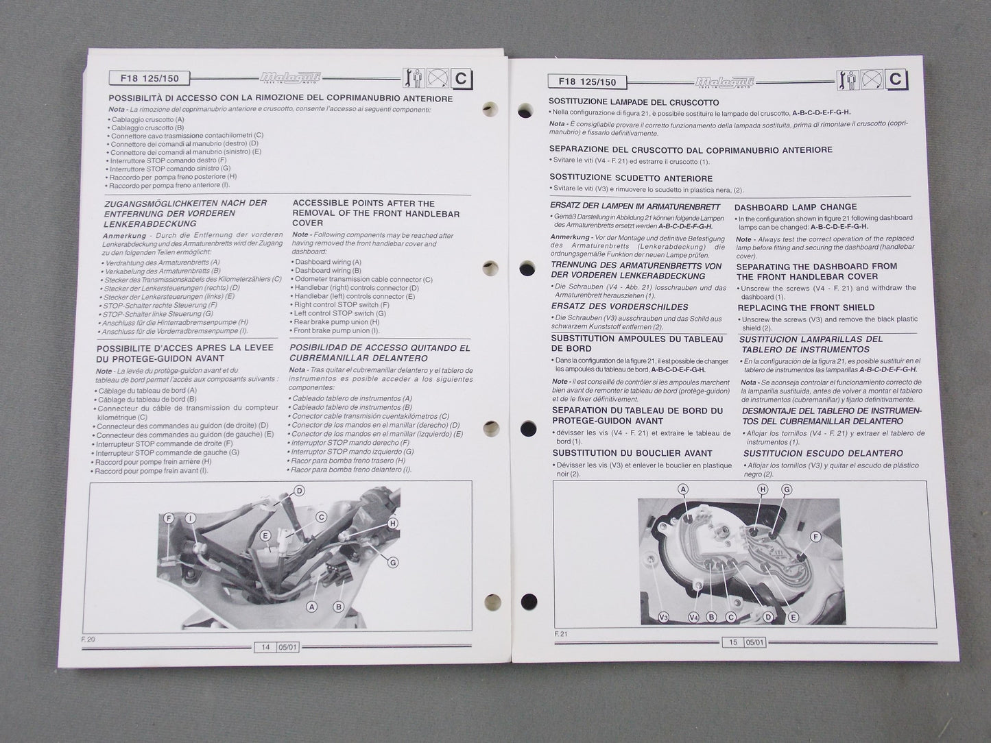 MALAGUTI 2000-11 F18 125/150 WARRIOR ELECTRIC SYSTEM TROUBLE TROUBLE MANUAL BOOK - MotoRaider