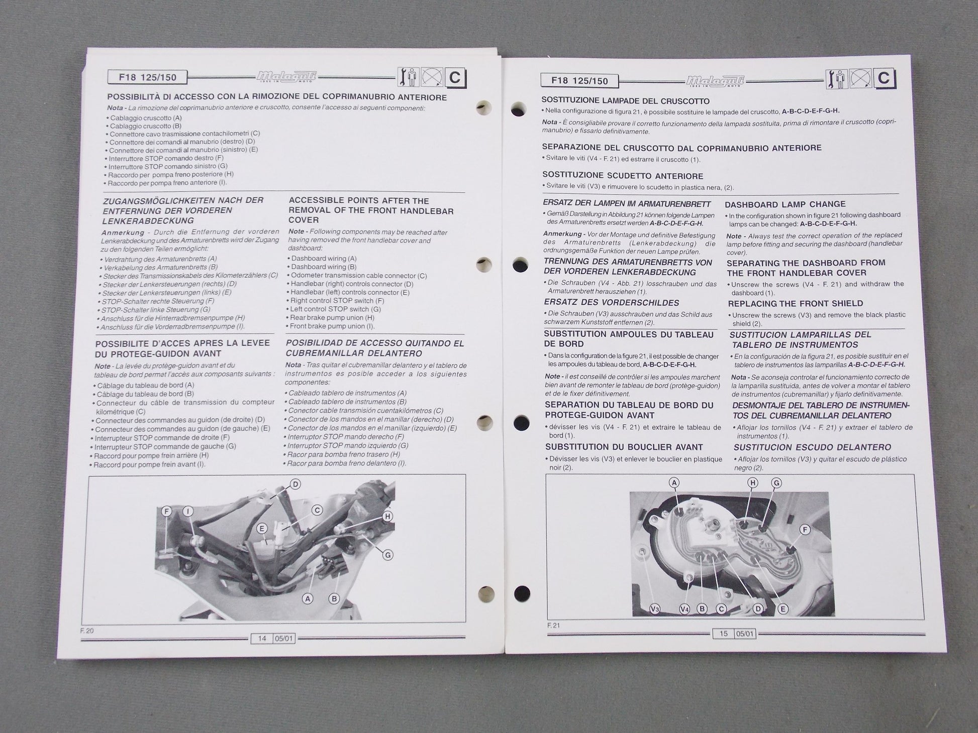 MALAGUTI 2000-11 F18 125/150 WARRIOR ELECTRIC SYSTEM TROUBLE TROUBLE MANUAL BOOK - MotoRaider