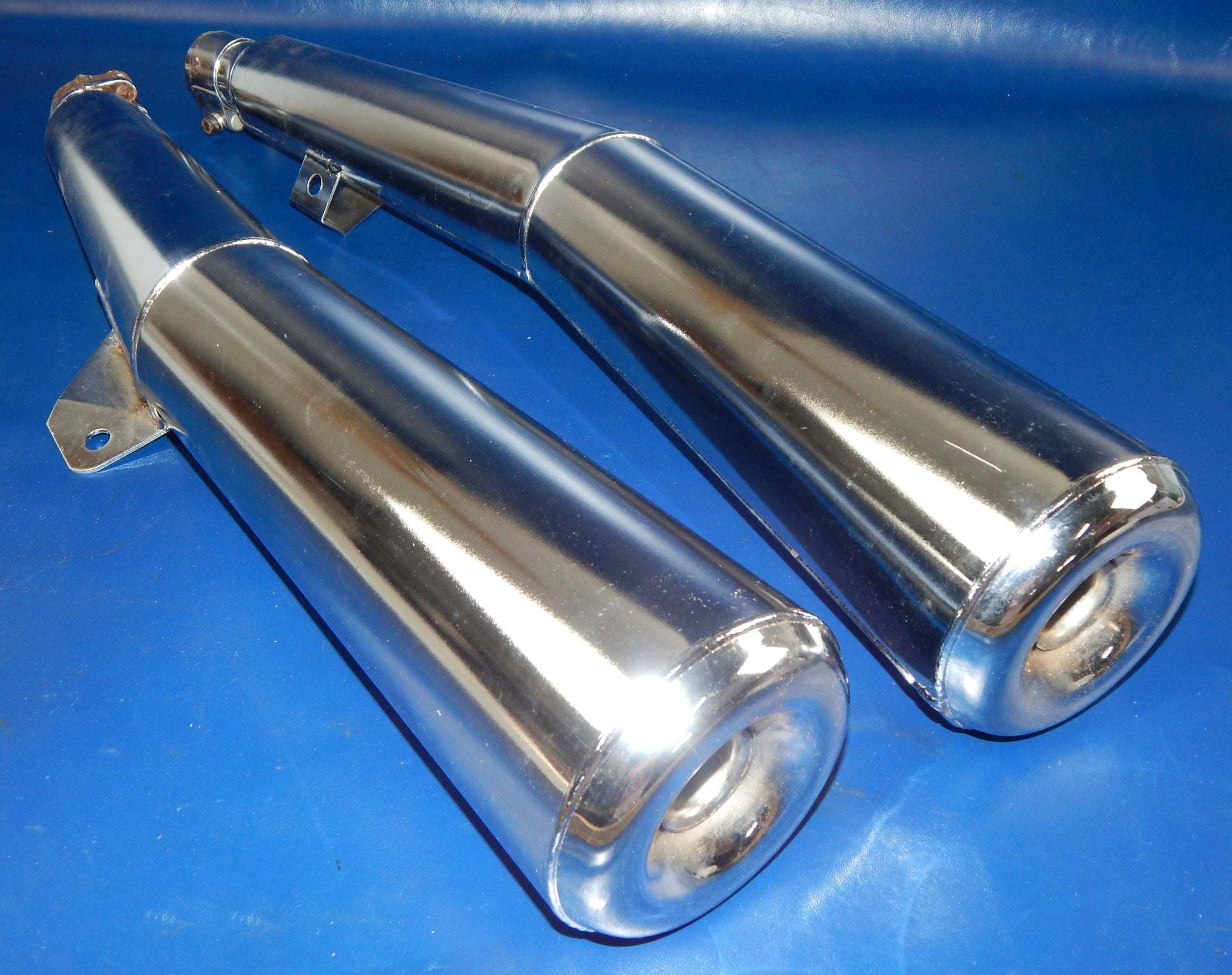 MARVING CHROME RIGHT/LEFT EXHAUST MUFFLER PIPE SILENCER YAMAHA 80's XJ900 Y2011C - MotoRaider