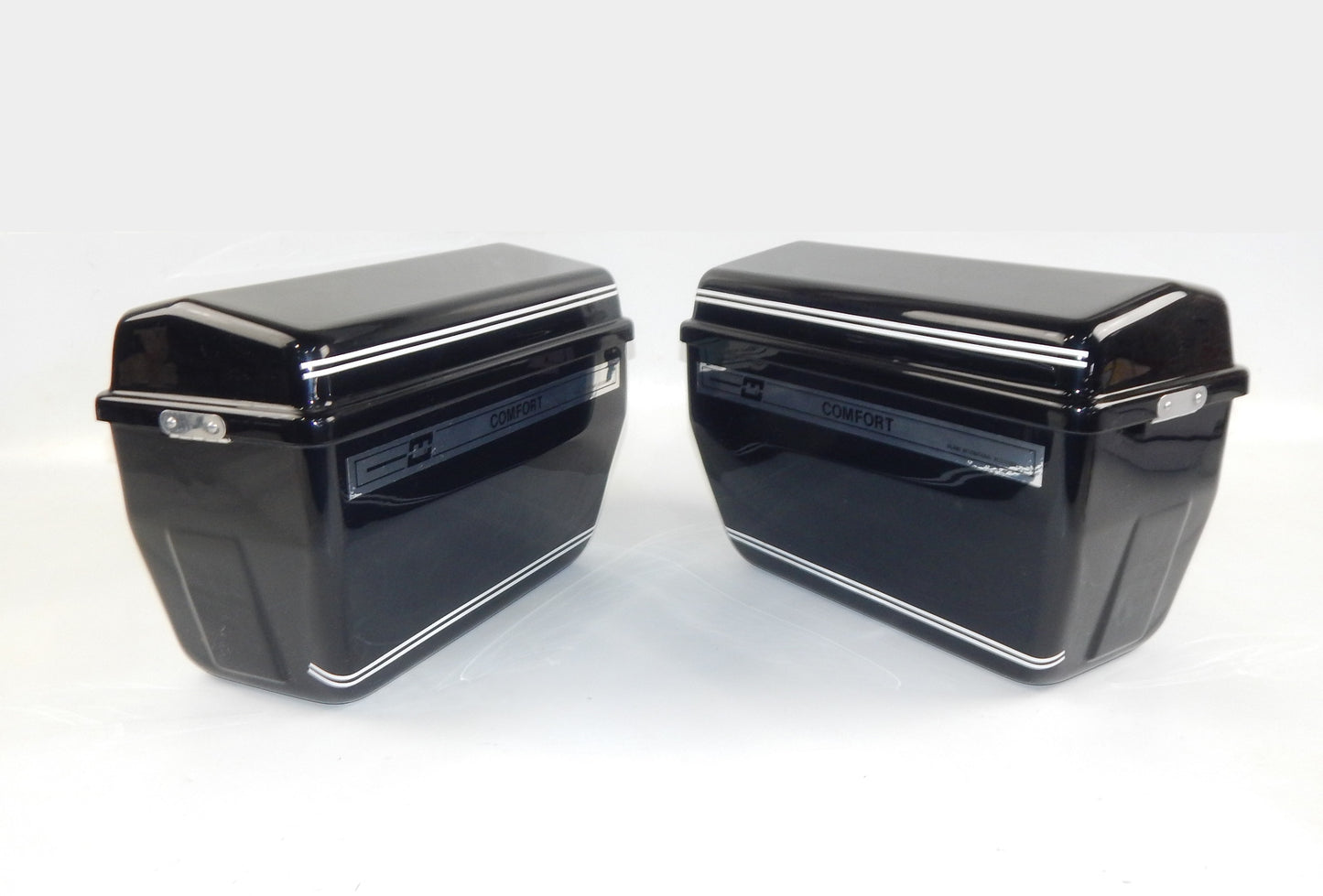 VIGANO COMFORT MOTORCYCLE LUGGAGE CASE SET BLACK VINTAGE GUZZI DUCATI GILERA BMW - MotoRaider