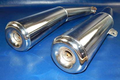MARVING CHROME RIGHT/LEFT EXHAUST MUFFLER PIPE SILENCER YAMAHA 80's XJ900 Y2011C - MotoRaider