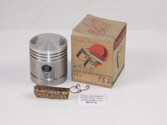 NOS DINAMIN 192 PISTON 55.2MM MV 125 SPORT 4-STROKE + CIRCLIPS + 15MM PIN #16176 - MotoRaider
