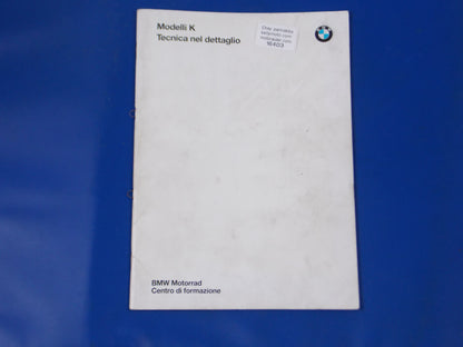 BMW K1 K75/S/RT K100LT/RS DEALER SALES PERSON TECHNICAL INFORMATION BOOK ITALIAN - MotoRaider