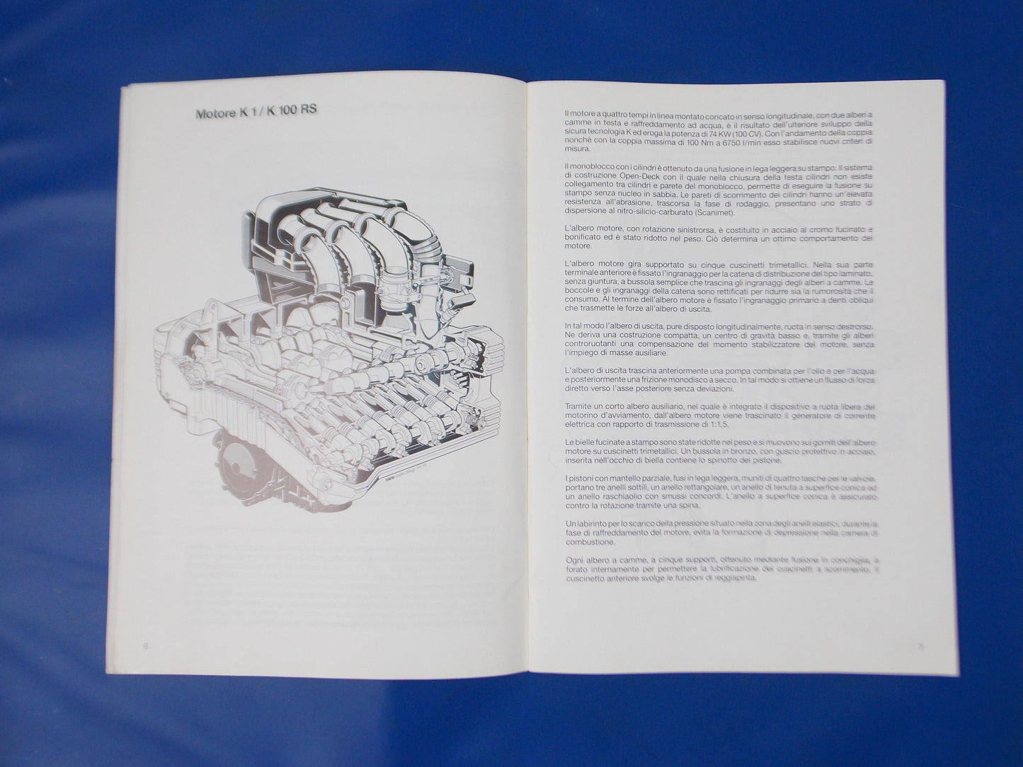 BMW K1 K75/S/RT K100LT/RS DEALER SALES PERSON TECHNICAL INFORMATION BOOK ITALIAN - MotoRaider