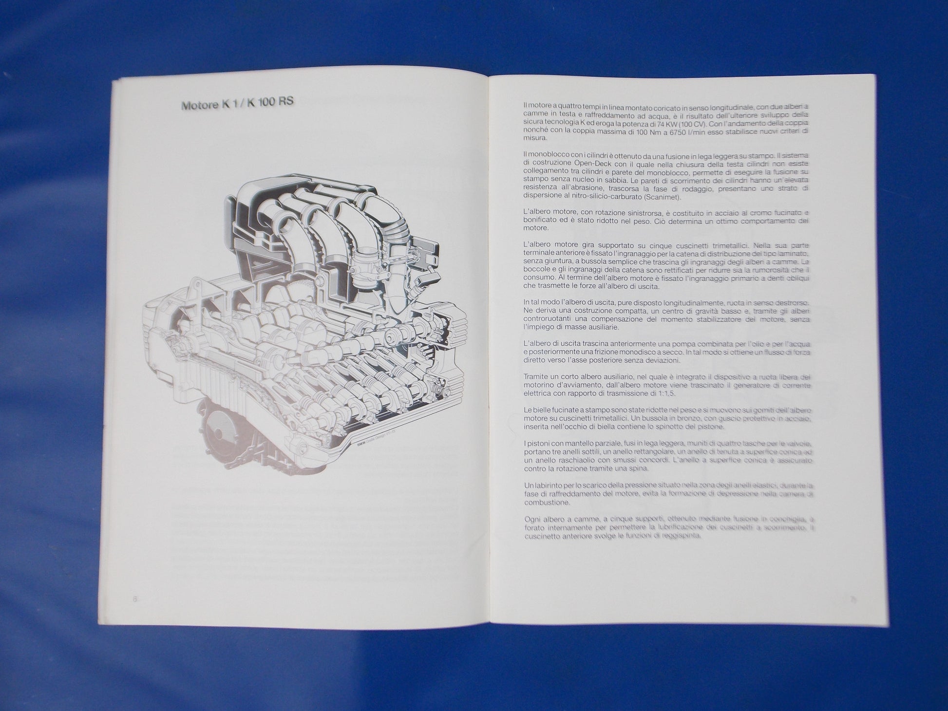 BMW K1 K75/S/RT K100LT/RS DEALER SALES PERSON TECHNICAL INFORMATION BOOK ITALIAN - MotoRaider
