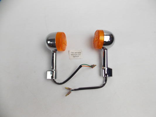 1 PAIR CEV 367/368 SKY CLASSIC 50 CHROME TURN SIGNAL BLINKER FLASHER AMBER - MotoRaider