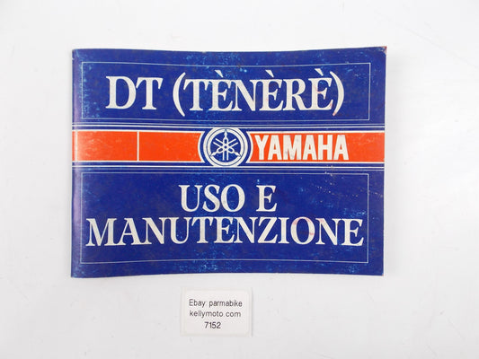 YAMAHA BELGARDA DT TENERE' USE AND MAINTENANCE MANUAL BOOK CATALOG ITALIAN - MotoRaider