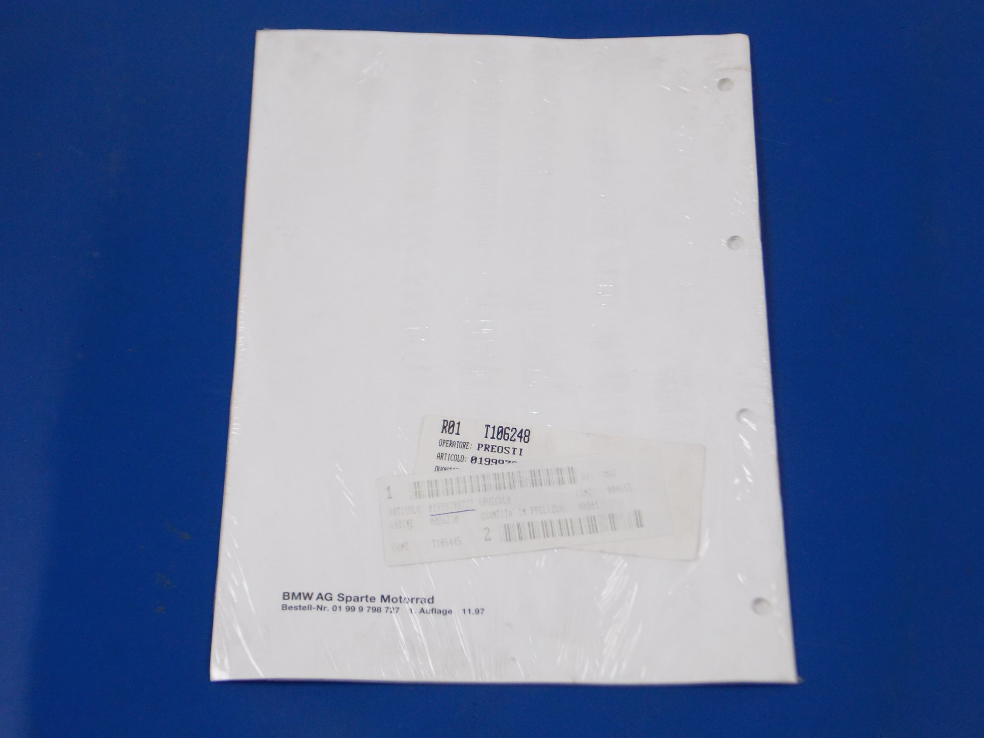 OEM BMW 1997 F650 F650ST DEALER ELECTRICAL CIRCUIT DIAGRAMS BROCHURE 01999798727 - MotoRaider