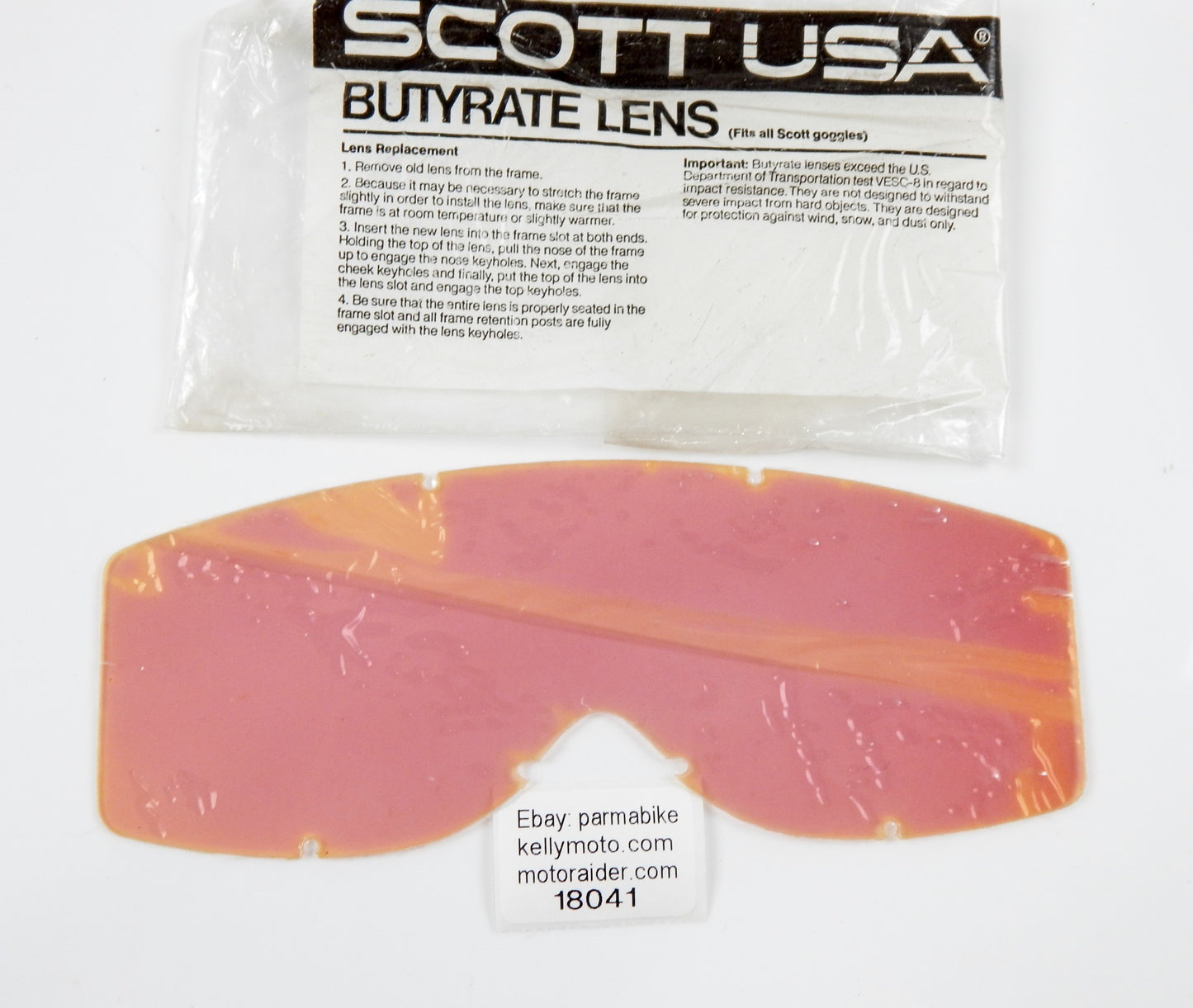 SCOTT USA GOGGLES BUTYRATE LENS VISOR 09-0380-01-0-ABLU VINTAGE MOTOCROSS ENDURO - MotoRaider
