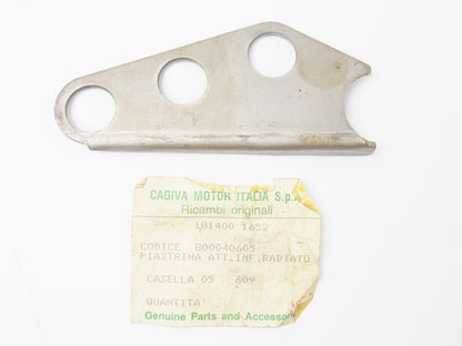 NOS OEM CAGIVA ELEFANT 125 RADIATOR MODIFIED LOWER PLATE BRACKET 800040605 - MotoRaider