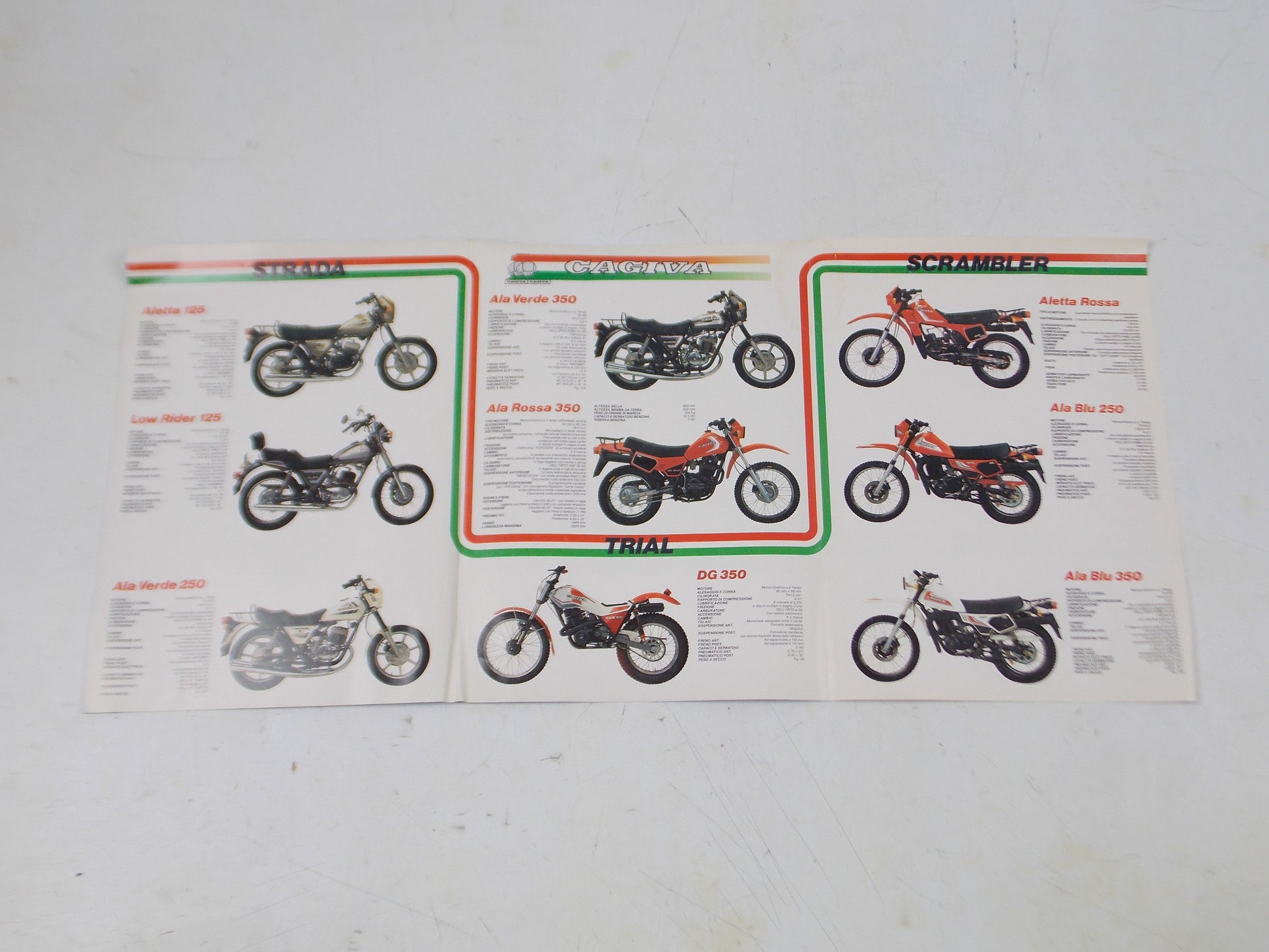 CAGIVA 1980-1990 DEALER PAMPHLET BROCHURE ADVERTISEMENT TECHNICAL SPECIFICATION - MotoRaider