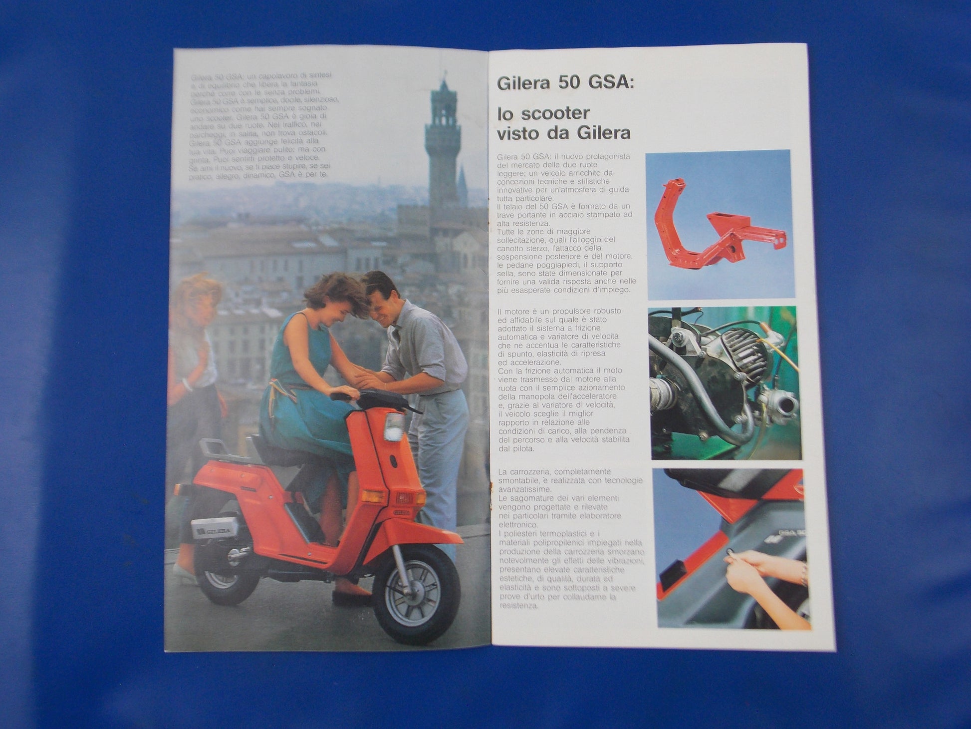 SCOOTER GILERA 1980-90 50GSA DEALER PAMPHLET BROCHURE TECHNICAL SPECS 12X6.5" - MotoRaider