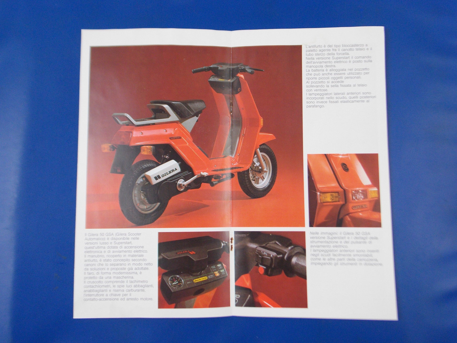 SCOOTER GILERA 1980-90 50GSA DEALER PAMPHLET BROCHURE TECHNICAL SPECS 12X6.5" - MotoRaider