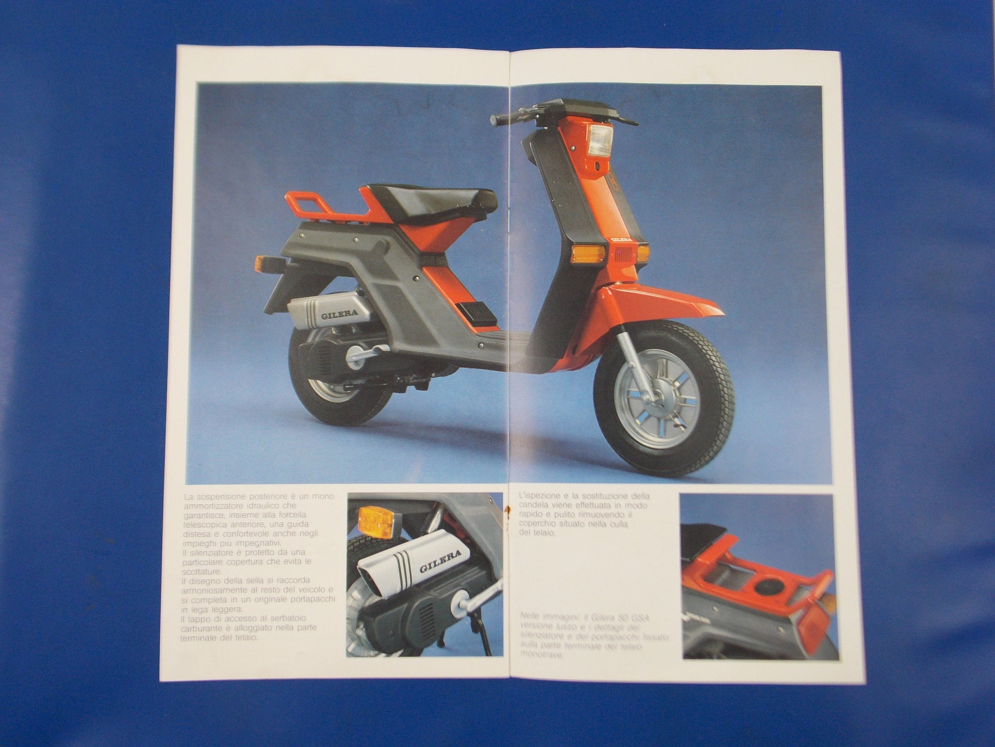 SCOOTER GILERA 1980-90 50GSA DEALER PAMPHLET BROCHURE TECHNICAL SPECS 12X6.5" - MotoRaider
