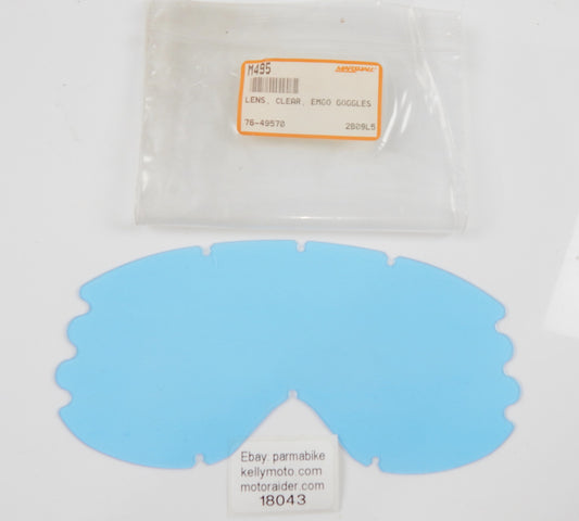 EMGO GOGGLES CLEAR LENS VISOR SHIELD 76-49570  M495 VINTAGE MOTOCROSS ENDURO - MotoRaider