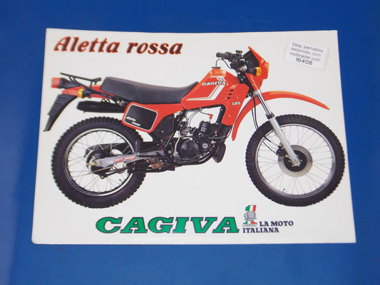 CAGIVA 1980-90 125 ALETTA ROSSA 2 ST ORIGINAL DEALER BROCHURE TECH SPECS ITALY - MotoRaider