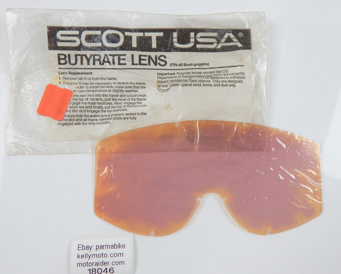 SCOTT USA RIDING GOGGLES BUTYRATE LENS SHIELD VISOR VINTAGE MOTOCROSS ENDURO - MotoRaider